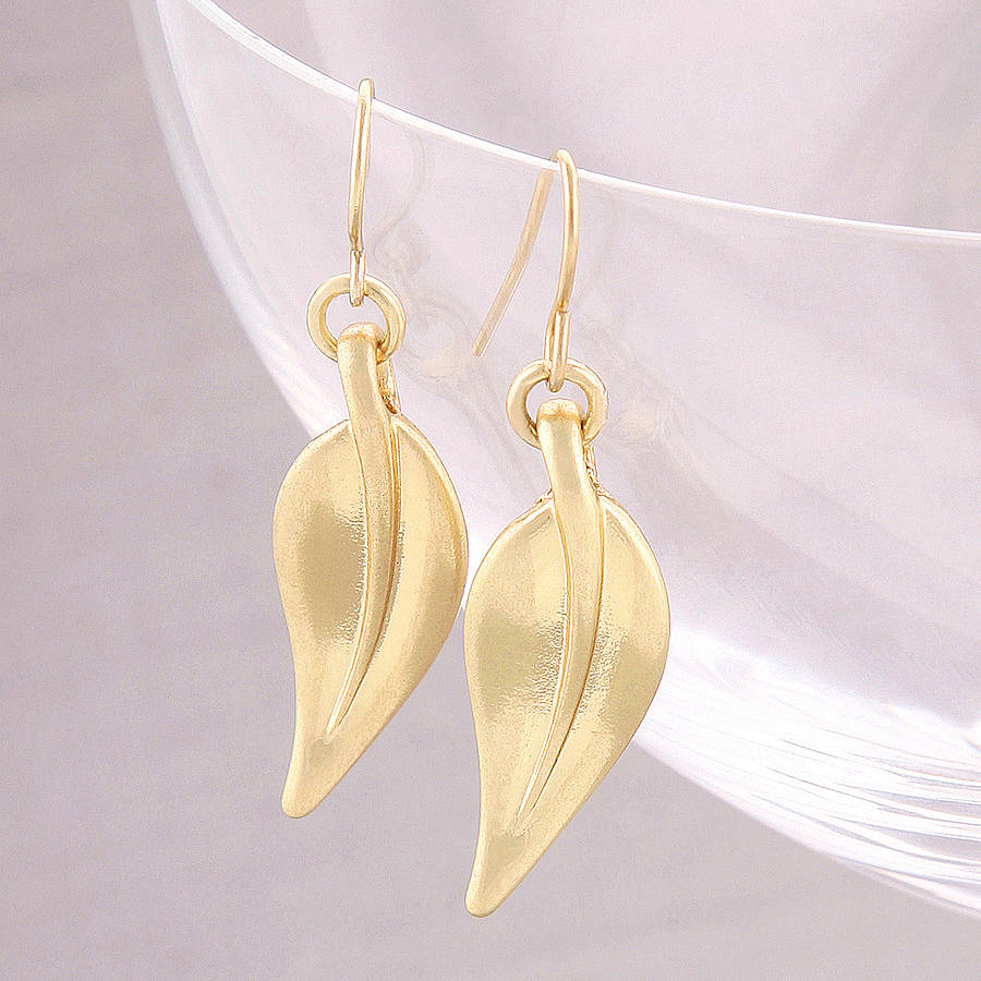 Gold Leaf Earrings By Baronessa