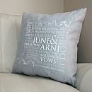 personalised wedding word design cushion by cherry pete ...