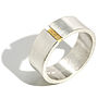 Silver And Gold Wide Band Ring, thumbnail 1 of 3
