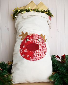 Personalised Santa Sack With Rudolph, 2 of 8