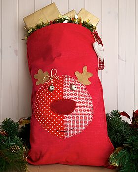 Personalised Santa Sack With Rudolph, 3 of 8