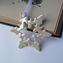 Porcelain Mother Of Pearl Snowflake Christmas decoration, thumbnail 4 of 5