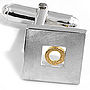 Silver Cufflinks With Gold Circle, thumbnail 2 of 3
