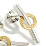 Silver And Gold Bar Orbit Earrings, thumbnail 2 of 3