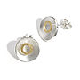 Silver And Gold Circle Stud Earrings, thumbnail 1 of 3