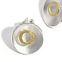 Silver And Gold Circle Stud Earrings, thumbnail 2 of 3