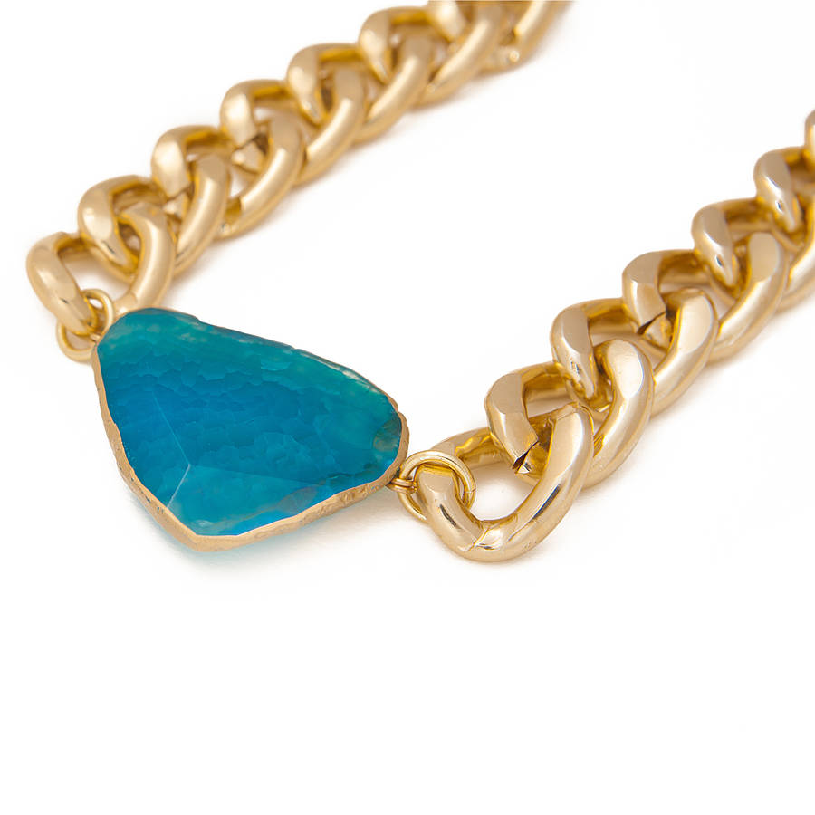 Chunky Gold Agate Necklace By Tesoro | notonthehighstreet.com