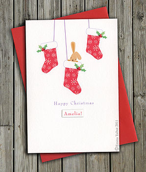 Baby's First Christmas Personalised Card: Stockings, 2 of 5