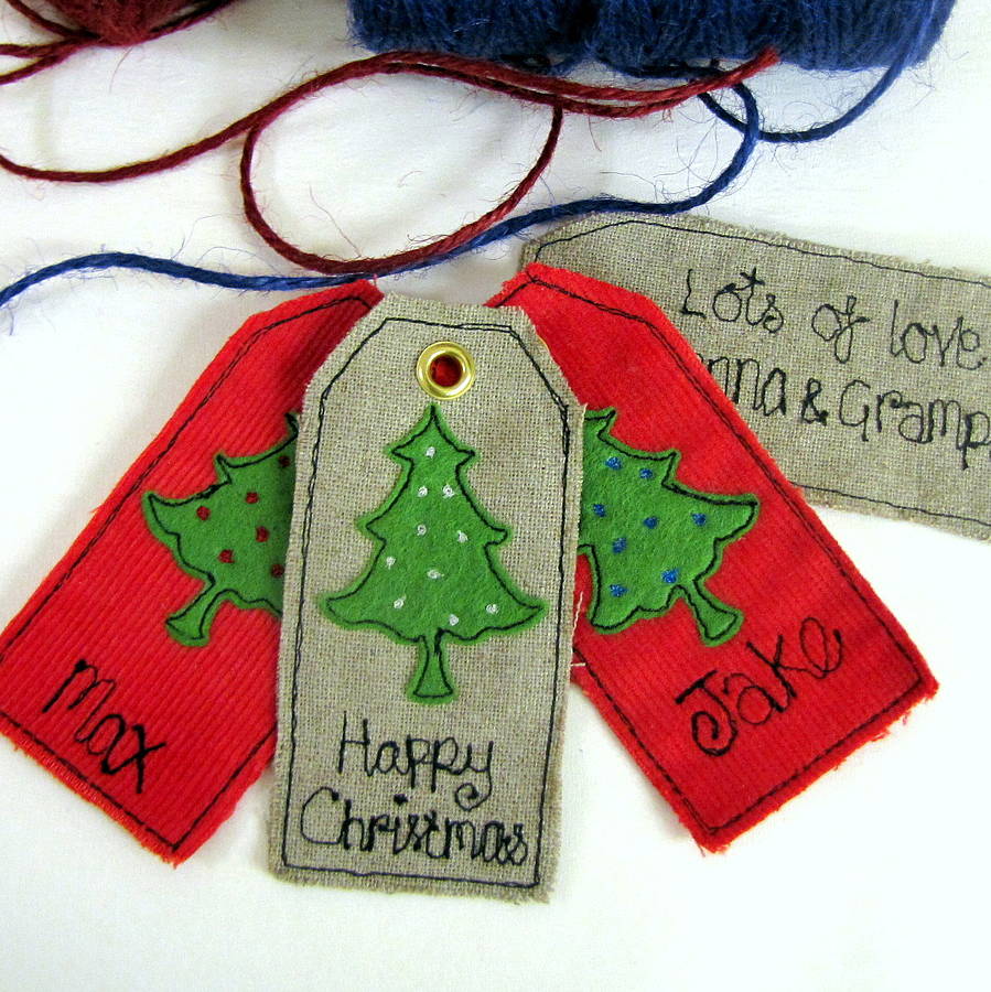 Personalised Christmas Tree Tags By Sew Very English