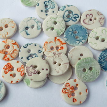 Five Porcelain Round Buttons, 2 of 5