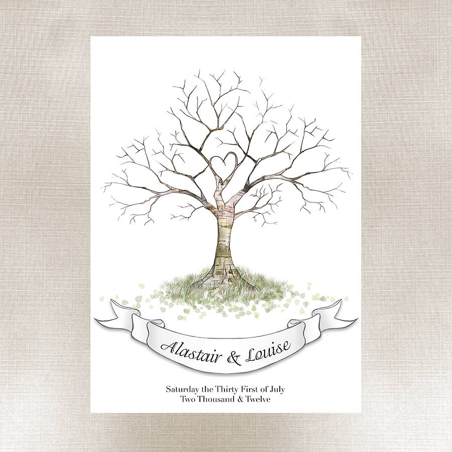 Wedding fingerprint tree guest book by lillypea event 