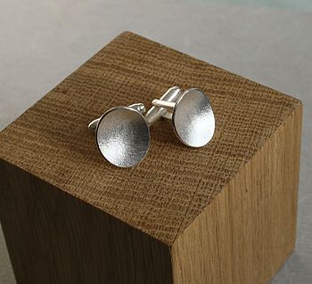 Handmade Silver Pebble Cufflinks, 2 of 4