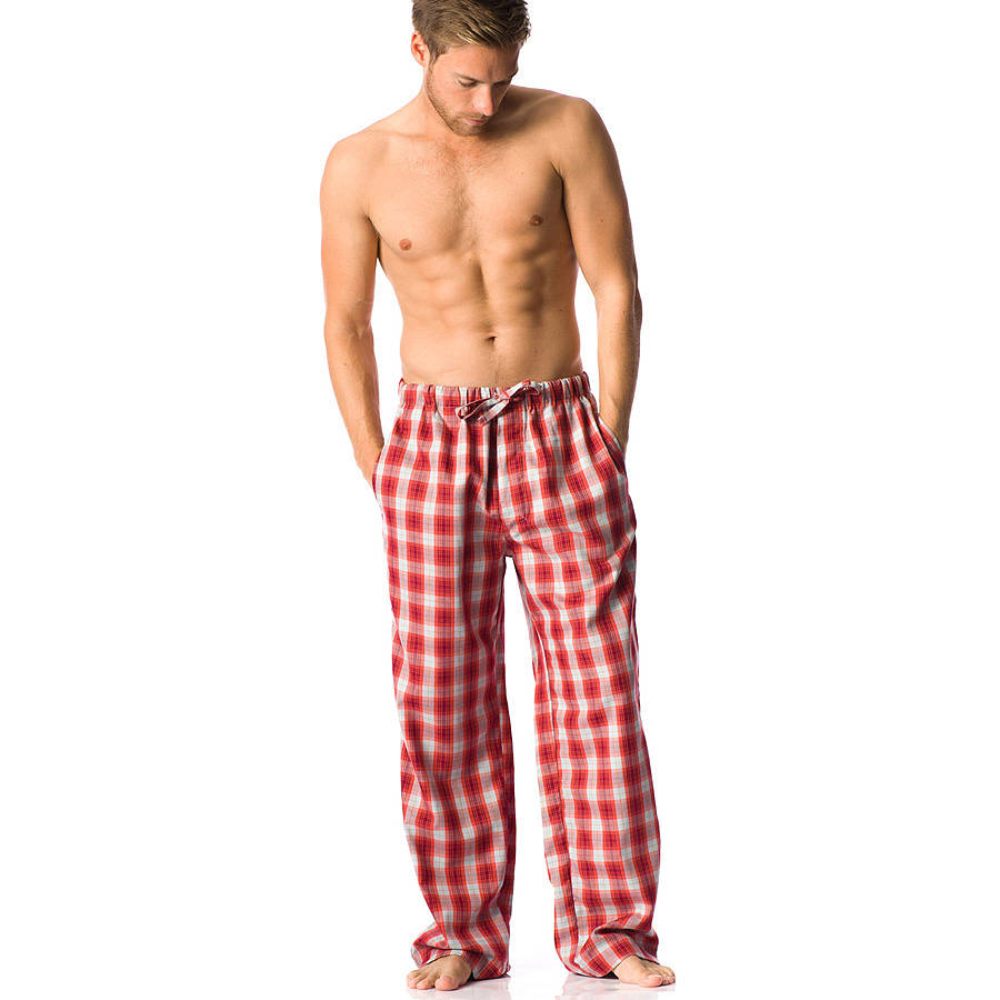 men's brushed cotton tartan pyjama bottoms by pj pan ...