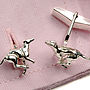 Greyhound Cufflinks In Sterling Silver, thumbnail 1 of 2
