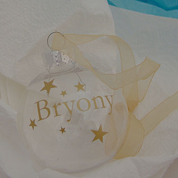 Personalised Starry Christmas Bauble, 4 of 7