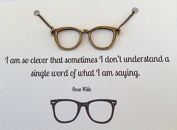 Oscar Wilde Geek Glasses Necklace, 6 of 6