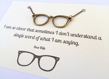 Oscar Wilde Geek Glasses Necklace, 3 of 6