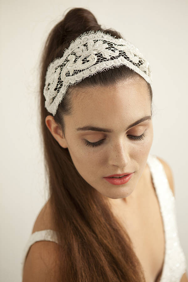 beaded lace scallop headpiece by katie carter london ...