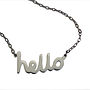 Silver Hello Necklace, thumbnail 3 of 6
