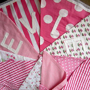 PINK Large Bunting - Can Be Personalised, 2 of 5