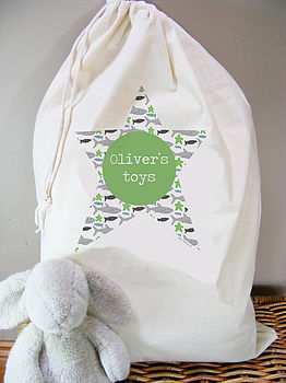 Boys Personalised Toy/Laundry Sack, 2 of 10