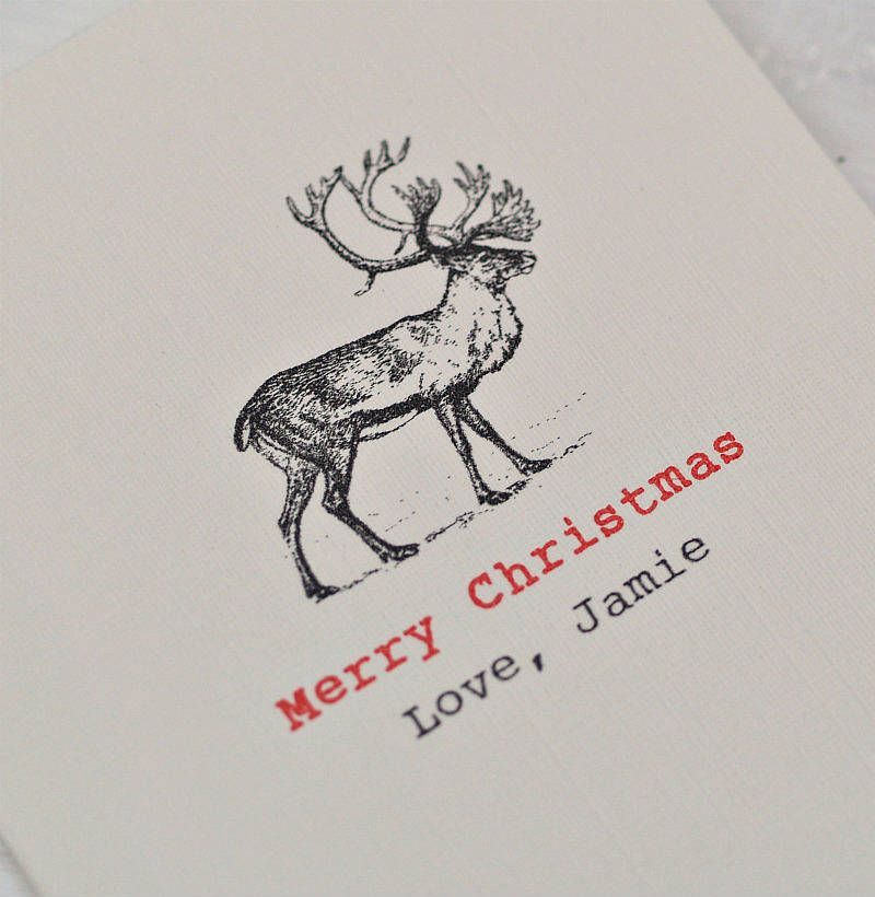 christmas personalised reindeer cards pack by beautiful day ...