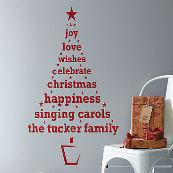 Personalised Christmas Tree Wall Sticker, 4 of 6