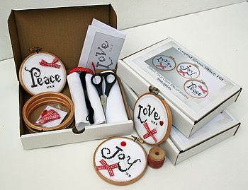 Love Joy And Peace Cross Stitch Kit, 9 of 9