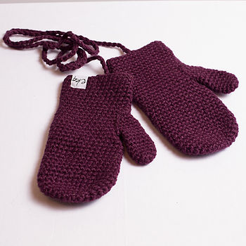 Handmade Woolly Mittens With Strings, 5 of 11