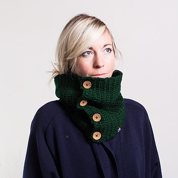 Chunky Button Cowl Scarf, 4 of 12