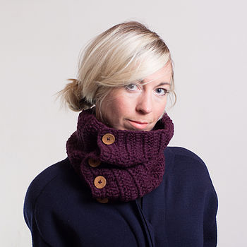 Chunky Button Cowl Scarf, 5 of 12