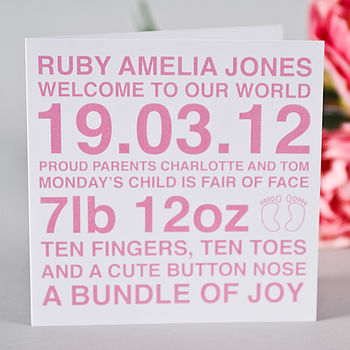 Personalised New Baby Boy & Girl Card, 6 of 8