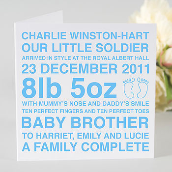 Personalised New Baby Boy & Girl Card, 8 of 8