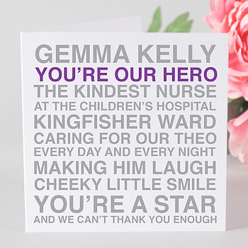 personalised 'you're my hero' card by megan claire | notonthehighstreet.com