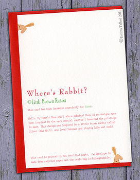 Personalised Christmas Card: Bunny Under Mistletoe, 4 of 5