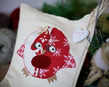 Personalised Stocking With Robin, 3 of 5