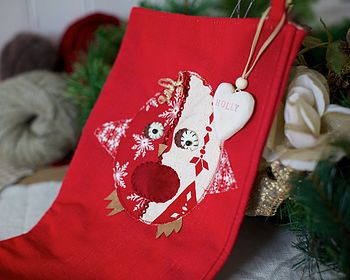 Personalised Stocking With Robin, 4 of 5