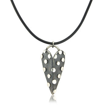 Dotty Heart Silver Necklace, 3 of 6