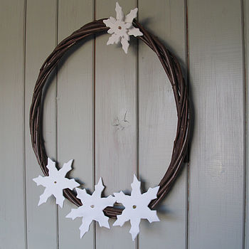 Porcelain Snowflake And Willow Wreath, 3 of 4