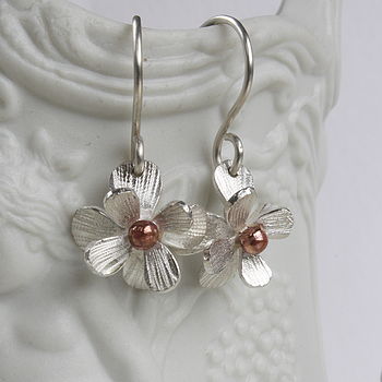 silver daisy flower earrings by caroline brook | notonthehighstreet.com