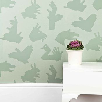 'Hand Made' Grey Hand Shadow Wallpaper, 3 of 4