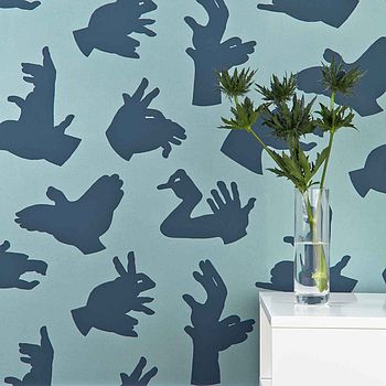 'Hand Made' Grey Hand Shadow Wallpaper, 4 of 4