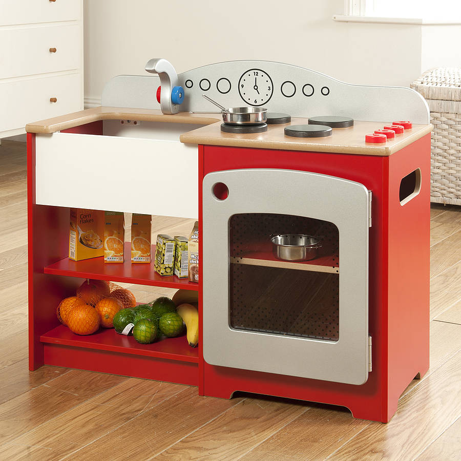 kids kitchen red