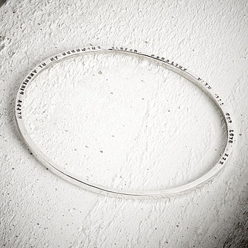 Silver Tiny Text Message Bangle, 2 of 3