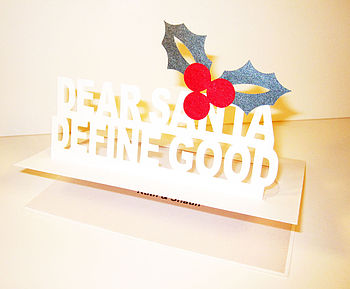 Dear Santa 'Define Good' Christmas Card, 2 of 3
