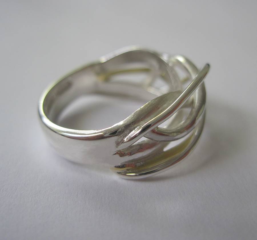 Sterling Silver And 18ct Gold Squiggle Ring By Lorna Hewitt Jewellery ...