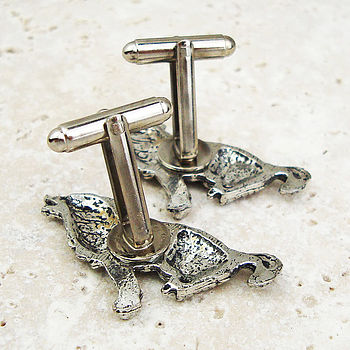 Wild Wolf Cufflinks Antiqued Pewter Wolves, 2 of 2