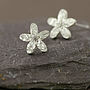 Silver And Diamond Flower Earrings, thumbnail 3 of 5