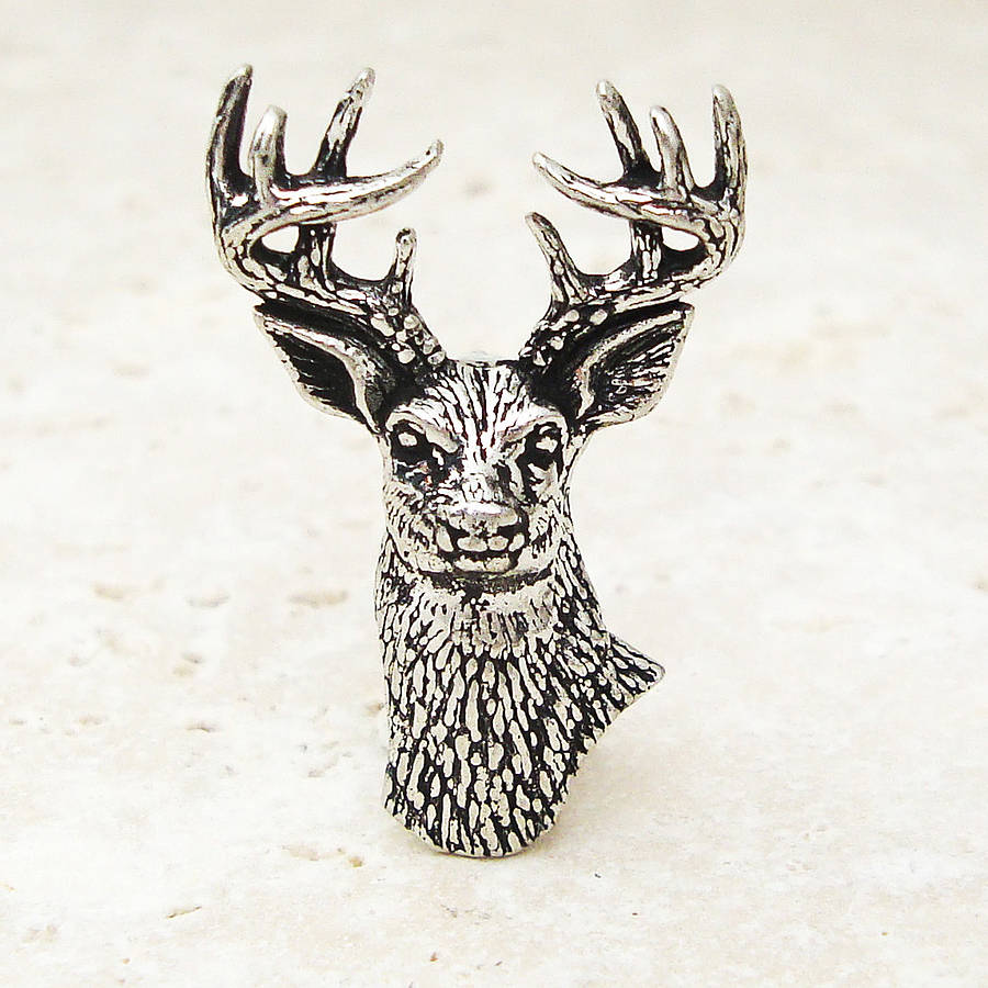 Wild Stag Tie Pin Antiqued Pewter, 1 of 2