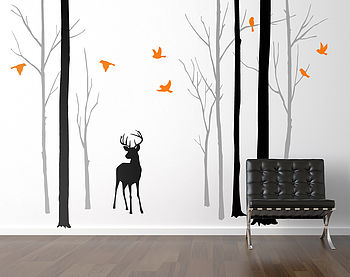 Deer In The Forest Black/Grey Wall Sticker, 2 of 7